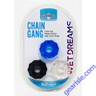 Wet Dreams Chain Link Mega Stretch Jelly Cock Rings 3Pack