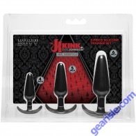 Kink Anal Essentials 3 Piece Silicone Trainer Set Black