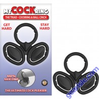 Nasstoys My Cockring The Triad Cockring Ball Cinch Silicone Black
