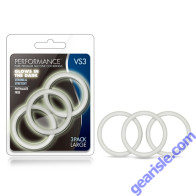 Blush Performance VS3 Pure Premium Silicone Cock Rings Large White