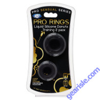 Cloud 9 Pro Rings Liquid Silicone Donuts 2 Pack Cock Ring Black
