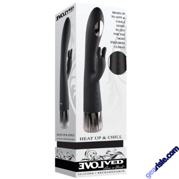 Evolved Heat Up & Chill Rechargeable G Spot Rabbit Vibrator box