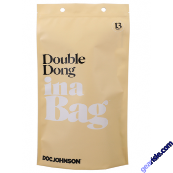 Double Dong In A Bag Silicone Dildo Clear Color 13" Doc Johnson box