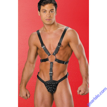 Leather Harness Studded Pouch 28-200