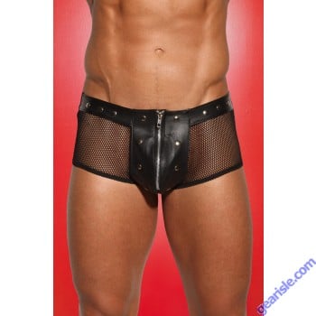 Leather Fishnet Shorts 33-803