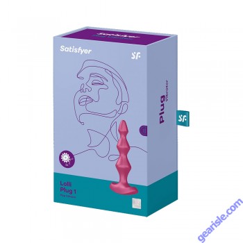 Satisfyer Lolli Plug 1 Berry Diamond Shaped Textured Rechargeable box