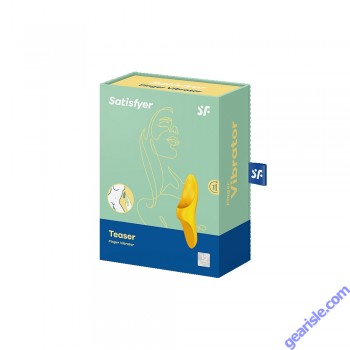 Satisfyer Teaser Dark Yellow Silicone Rechargeable Finger Vibrator box