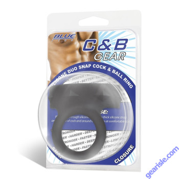Blue Line Men Gear Silicone Duo Snap Cock & Ball Ring
