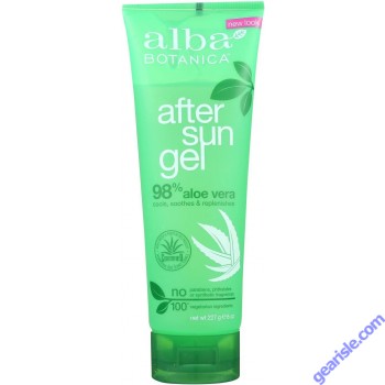 Alba Botanica Cooling After Sun Gel 98 Percentage Aloe Vera 8 Oz