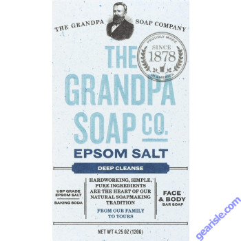 Grandpa Deep Cleanse Epsom Salt Bar Soap 4.25 Oz Vegan Cruelty Free