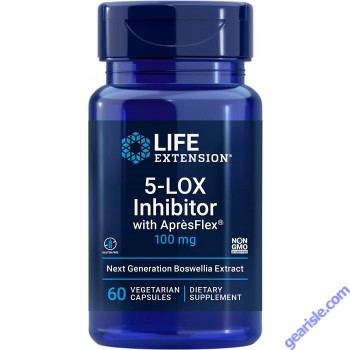 Life Extension 5-LOX Inhibitor with AprèsFlex 100mg 60 Veggie Caps front