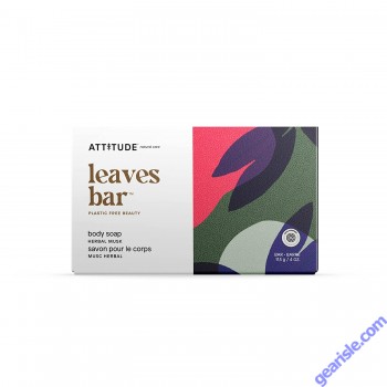 Attitude Leaves Bar Body Soap Herbal Musk 4 oz Vegan