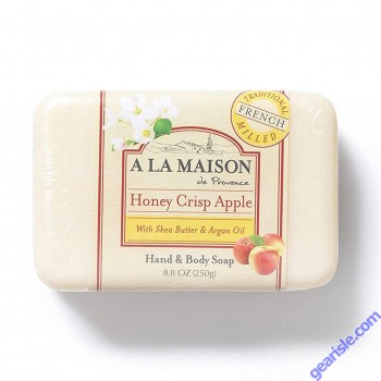 A La Maison Hand Body Soap Bar Honey Crisp Apple Moisturizing 8.8 Oz front