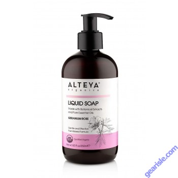 Geranium Rose Liquid Soap 8.5 Oz Plant Based Alteya Organics