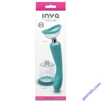 NS Inya Pump N Vibe Teal Rechargeable Dual Function Vibrator box