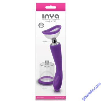 NS Inya Pump N Vibe Purple Rechargeable Dual Function Vibrator box