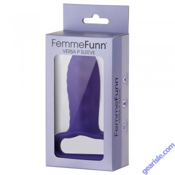 FemmeFunn Versa P Sleeve Dark Purple Silicone Textured box