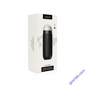 Svakom Sam Neo Black Interactive Suction Vibration Masturbator box