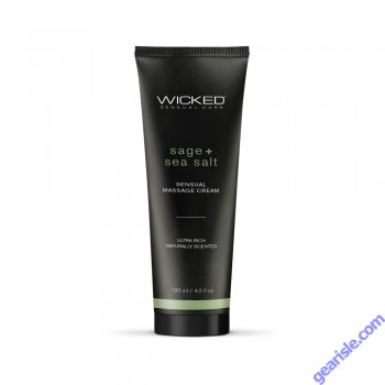 Wicked Sage Sea Salt Sensual Massage Cream 4 oz. Naturally Scented
