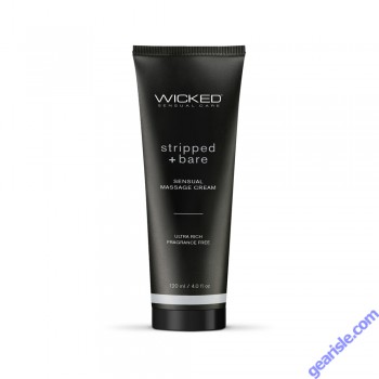 Wicked Stripped Bare Sensual Massage Cream 4 oz. Naturally Scented
