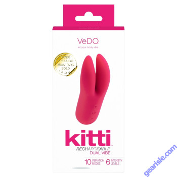 Vedo Kitti Rechargeable Dual Vibrator Foxy Pink Waterproof box