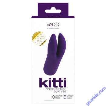 Vedo Kitti Rechargeable Dual Vibrator Deep Purple Waterproof box