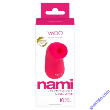 Vedo Nami Rechargeable Sonic Vibe Foxy Pink Waterproof Vibrator box