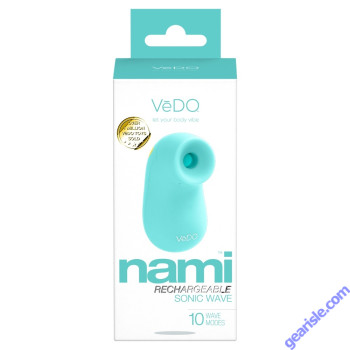 Vedo Nami Rechargeable Sonic Vibe Turquoise Waterproof Vibrator box