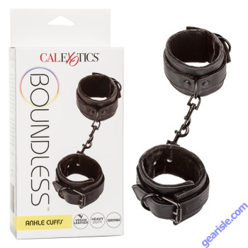 CalExotics Boundless Adjustable Ankle Cuffs Vegan Leather box