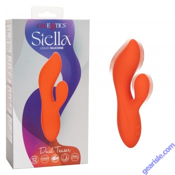 CalExotics Stella Liquid Silicone Dual Teaser Curved G Spot Vibrator box