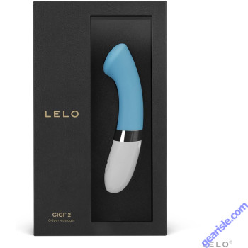 Lelo Gigi 2 Turquoise Blue Curved G Spot Silicone Vibrator box
