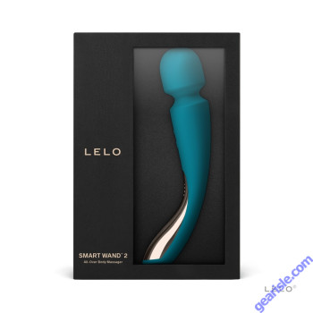 Lelo Smart Wand 2 Medium Vibrator Luxurious Massager Ocean Blue box