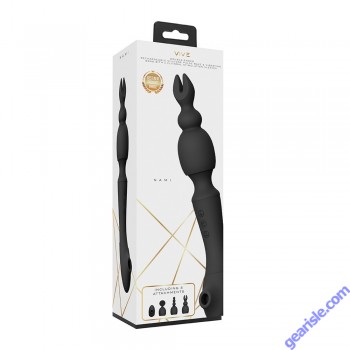 Shots Toys Nami Black Massage Wand Silicone Vibrator box