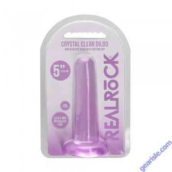 Dildo Non Realistic Pink 5.3" Crystal Purple box