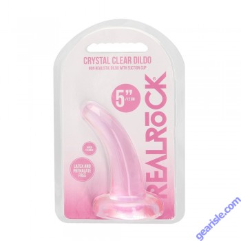 Non Realistic Dildo Pink 4.5" Crystal Clear Suction Cup box