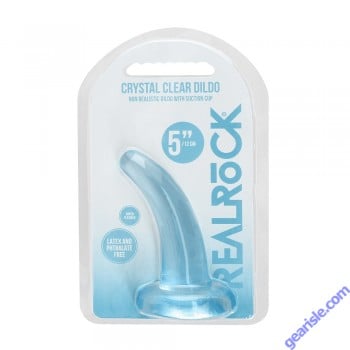 Non Realistic Dildo 4.5" Crystal Clear Blue box