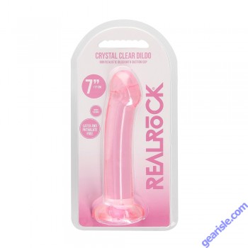 Dildo Non Realistic Pink 6.7" Crystal Pink box