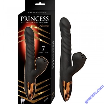 Nasstoys Princess Heat Up Spinning Thruster Black Silicone Vibrator box