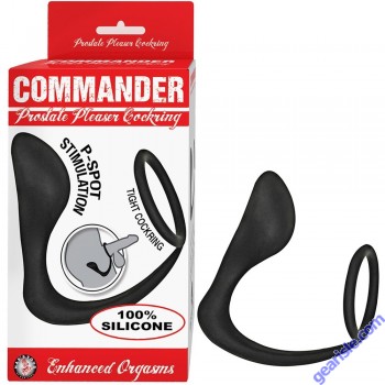 Commander Prostate Pleaser Cockring Silicone Waterproof box