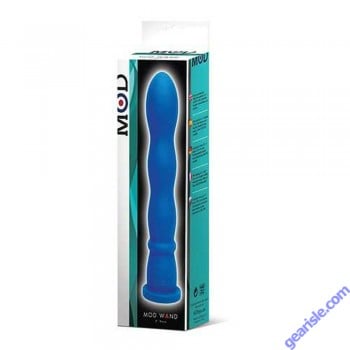 Mod Silicone Wand Vibrator Wave Suction Cup Blue box