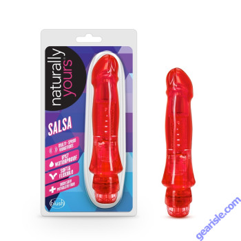 Vibrator Blush Naturally Yours Salsa Red Waterproof Soft TPE box