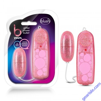 Blush B Yours Glitter Power Bullet Vibrator Waterproof AA Battery Pink