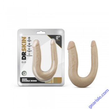 Dr. Skin 12" Mini Double Dong U Shape Vanilla Blush Novelties box