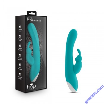Hop Rave Rabbit Plus Aquamarine Blush Novelties Silicone Vibrator box