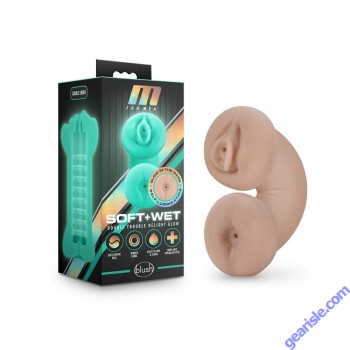 Blush M For Men Soft Wet Double Trouble Delight Glow In Dark Vanilla box