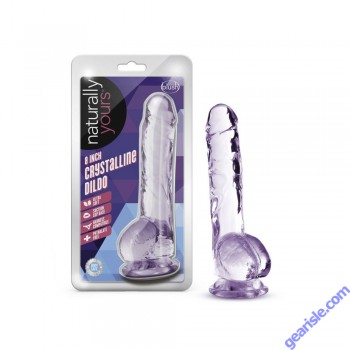 Blush Naturally Yours 8" Crystalline Lifelike Dildo Amethyst box