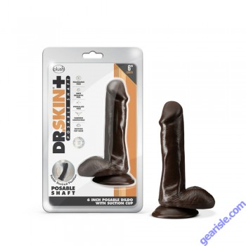 Blush Dr. Skin Plus 6" Posable Dildo Realistic Balls Chocolate box