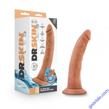 Blush Dr. Skin Glide 7.5" Self Lubricating Realistic Dildo Mocha box