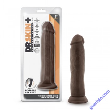 Dildo Dr. Skin Plus 9" Blush Posable Thick Chocolate box