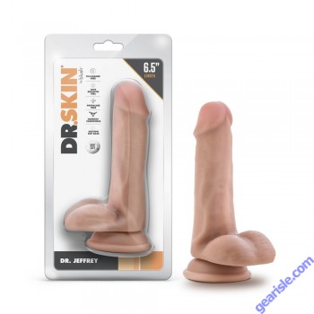 Bush Dr. Skin Dr. Jeffrey 6.5" Realistic Dildo With Balls Beige box
